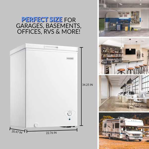 Igloo 3.5 Cubic Feet Garage Ready Chest Freezer with Adjustable